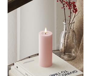 LED Bougie pilier Ø 5 x 12,5 cm Rose clair Lyserød