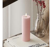 LED Bougie pilier Ø 5 x 15 cm Rose clair Lyserød