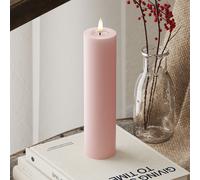 LED Bougie pilier Ø 5 x 20 cm Rose clair Lyserød