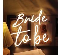 Led Bride To Be Neon Sign USB Powered with Dimmer Switch Neon Lights for Room Home Bar Art Wall Decor Party Window Living Room Decor Wedding Engagement Wall Hanging Decoration (Warm white)