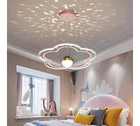 LED Ciel Étoilé Lustre Fleur Design Chambre d'enfant Lampe Suspendues Dimmable Salle à Manger Suspension Garçon Fille Chambre Lampes Table à Manger Pendentif Intérieur Éclairage Lumières,Rose,40cm