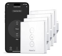 【LED Contrôlable】Maxcio Interrupteur Volet Roulant Connecté WiFi, Interrupteur Volet Foulant sans Fil Compatible avec Alexa/Google Home, Contrôle à Distance par L'APP, Timer et Partager (4 Packs)