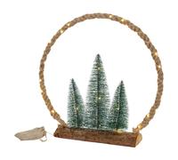 LED Couronne de jute avec sapins 45 LEDs