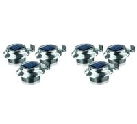 Lampes de gouttière LED, lot de 6, en acier inoxydable Lampe de clôture Lumière d'allée Lampes solaires