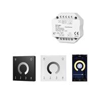 LED Dimmer Controller 0/1-10V 3.0 AC Push LED Dimmer Switch Module 110V 220V Voice Control Wall Mounted Touch Remote Control(T11 W)