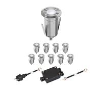 LED encastré de sol GLOX pour extérieur IP67 aluminium rond 35mm Ø blanc 10