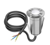 ledscom.de LED encastré de sol GLOX pour l'extérieur, IP67, aluminium, rond, 35mm Ø, blanc, mat