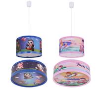LED enfants plafonnier lumière rose bleu salle de jeux éclairage garçons filles lampe motif animalier blau - Hängelampe