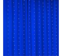 LED Guirlande sans crochet, Guirlande lumineuse LED rideau de 3M long (1m/2m/3m haut), led bande, bandeau pour décoration de fête de mariage et noël, télécommande USB, rideau de mariage (3mx1m, Bleu)