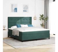 LED intégré tête de lit Moderne lit à Ressorts Vert 180 x 200 cm | Lit à ressorts LED avec matelas Vert foncé 180x200 cm tissu têtière réglable RGB