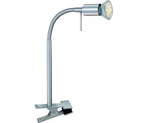 LED Klemm Leuchte Lampe éclairage métal nickel mat Flexo chambre à coucher bureau