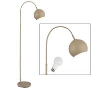 LED Lampadaire arche Lampadaire arche sable Salon, métal, 9W 810lm blanc chaud, LxlxH 46x25x150 cm