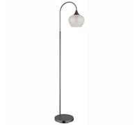 LED Lampadaire Cristaux Lampadaire verre clair Lampe de salon Lampadaire chrome-noir, métal, 9W 810lm blanc chaud, LxlxH 39x25x150 cm