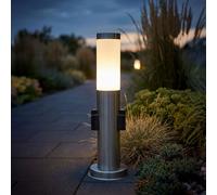 Lampe sur pied LED inox jardin terrasse éclairage IP44 2x douilles