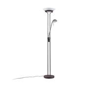 Lampadaire indirect LED Yveta Lindby, dimmable, marron, Salon / Salle à manger, Métal, Maison de campagne / Rustique, Lampadaire LED