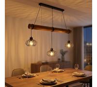 LED Lampe à Suspension Éclairage/Lampe de Salon Métal Noir Hauteur Réglable L