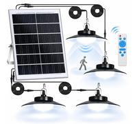 LED Lampe solaire à suspendre Lampes solaires pour extérieur intérieur Détecteur de mouvement LED Lampe solaire à suspendre Lampes solaires à suspendre pour pavillons Garage Entrepôts
