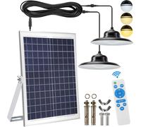 LED Lampe solaire d'extérieur Lampe solaire suspendue IP65 étanche Jardin Sensor Lampe à suspendre, télécommande à intensité variable, 2 lampes