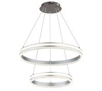 LED Lampe Suspension Métal Noir Chrome Intensité Variable Télécommande H 120 CM