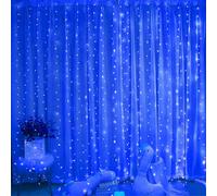 LED Light Curtain, USB Curtain Fairy Lights Indoor/outdoor, Backdrop Window Curtain Lights 8 Modes With Hooks, for Party Decoration Bedroom Wedding Birthday Garden Window (Blue,3 * 3M)