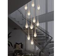 LED Lustre Escalier Moderne Goutte d'eau Pendentif Éclairage pour Villa Duplex Escalier Long Pendentif Lampe Cristal Villa Long Lustre Restaurant Lampe (Taille : 25 lumières)