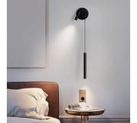 LED Moderne Applique 7W+3W à l'intérieur Appliques murales le noir Liseuse Suspension Lumière chaude 3000K Décoration Lampe de chevet le salon Chambre à coucher Applique murale,right