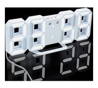Led Moderne Numérique Table Bureau Nuit Horloge Murale Alarme Regarder Affichage 24 Ou 12 Heures Blanc PL247 Blanc G