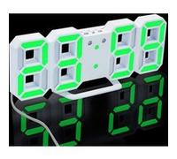Led Moderne Numérique Table Bureau Nuit Horloge Murale Alarme Regarder Affichage 24 Ou 12 Heures Blanc PL250 Blanc G