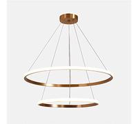 LED Ovale de 40,6 cm Contemporain à 2 Anneaux, Lampe Suspendue d'intérieur, éclairage réglable, décoration Moderne créative, plafonnier encastré pour Salon, Chambre à Coucher, Bureau, 6000 K