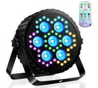 LED-PAR-Phare 80W, 7 LEDs RVB 4in1 + 48 LEDs pour l'éclairage de scène | Télécommande, commande DMX et activation sonore - éclairage idéal pour mariages, événements et Noël - 1 pièces