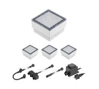 LED pavé Gorgon encastré de sol pour extérieur 10x10cm 12V bleu 4pcs