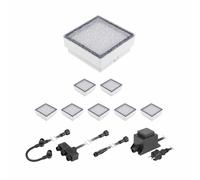 LED pavé Gorgon encastré de sol pour extérieur 15x15cm 12V blanc froid