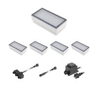 LED pavé Gorgon encastré de sol pour extérieur 20x10cm 12V bleu 5pcs