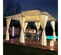 LED - Pavillon 3x4m Minzo Garten Pavillion Solar Gartenzelt Designer Pavilon