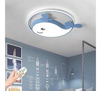 LED Plafond Lampe Ultra-Mince Dolphin Forme Plafonnier Lumière Chambre D'enfant Cartoon Garçon Fille De Chambre Lampe Suspendue Enfants Salon Kindergarten Restaurant Romantique Lustre,Bleu,Dimmable