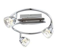 LED plafonnier cocarde chrome salon salle à manger cristal verre spot mobile Globo 56179-3
