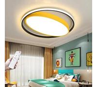 LED Plafonnier Pour Enfants Creative Batman Enfants Lampe de Plafond Dimmable Avec Télécommande Ultra Mince Acrylique Bande Dessinée Lampe Pour Enfants Chambre Salon Lustre Décorative Jaune,50cm48W