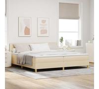 LED Ressorts Bois Ingénierie Pin Moderne Épuré Crème 200 x 200 cm | Lit à ressort LED avec matelas Crème 200 x 200 cm tissu tête réglable USB bois pin