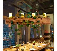 LED Rétro Bois Pendentif Lampe Loft Lustre Suspension Industrielle Lumière Réglable En Hauteur Vintage Marbre Pendentif Lumières Verre Métal Abat-Jour Salon Bar Café Éclairage Suspendu
