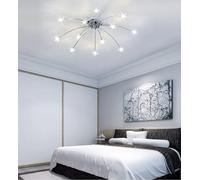 Led Salon Plafonnier Star Chambre Lampes de Plafond Ciel étoilé Design Chambre Enfants Lampes Suspendues Verre Abat-jour Pour Cuisine Restaurant Lampes (Blanche Lumière, Chrome 12)