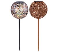 LED Solar Spot Boule Design Lampe d'extérieur Jardin Piquet de terre Déco Lampe rouille argent antique rostfarben