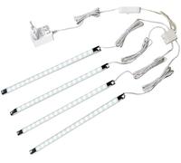 LED Sous Vitrine, Kit de 4 Bandes Meubles Eclairage, 300 mm, Avec Interrupteur, Total de 510lm,Tous les Accessoires Inclus, Rayonnage Cabinet Lampe Accent , Puck Lumières (Blanc)