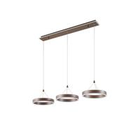 LED Suspension Kolo à intensité variable (Moderne) en Marron e. a. pour Salon & Salle manger (à 3 lampes,), lampe plafonnier