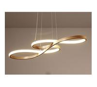 LED Suspensions Moderne Lustre Doré Design Forme de Note Musicale Circulaire Vague en Métal et Acrylique Salon Cuisine Salle de