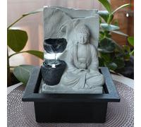 LED Table Printemps Fontaine Bouddha Design Eau Jeu Salon Décoration Gris Globo 93019