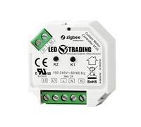 LED TRADING ZigBee SR-ZG9080A Actionneur de volet roulant encastré pour Hue | Reconnu comme une lampe, donc contrôlable via Hue, Alexa, Z2M et ZHA, deux entrées touches, max. 2 A