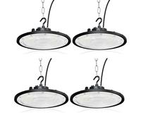 LED UFO High Bay Lumière 100W,Fosingut 10000lm Projecteur LED Industriel,6500K IP65 Étanche Plafonnier UFO Spot Lustre Intérieur,Lampe Atelier Éclairage d'entrepôt pour Stade,Garage,Usine-4pcs