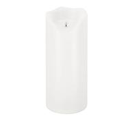 LED Universum - Bougie d'extérieur LED Lou en plastique blanc IP44 pour décoration de balcon, terrasse, jardin, minuterie 6 h, 3 piles Baby C LR14 (non incluses) 2700 K blanc chaud (blanc, 40 cm)