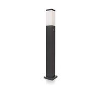 LED Universum Lampadaire anthracite avec 2 prises de 80 cm en acier inoxydable - Lampadaire - Colonne d'énergie - Distributeur de courant pour prise de jardin (avec capteur crépusculaire)