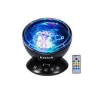 LED Veilleuse Enfants Projecteur, 7 Modes Lumières Lampe de Projection Simulation des Vagues Océan